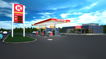 Tā izskatīsies "Statoil" degvielas uzpildes stacija pēc zīmola maiņas. Publicitātes foto