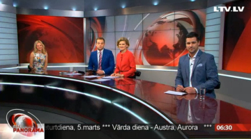 LTV1 raidījuma "Rīta Panorāma" vadītāji.