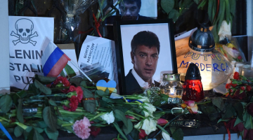 Borisa Ņemcova piemiņai. Foto: AFP/LETA
