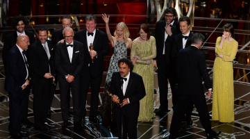 Filmas "Birdman" komanda, saņemot Oskara balvu. Foto: AFP/LETA