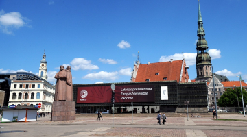 Latvijas Okupācijas muzejs Latviešu strēlnieku laukumā. Foto: Edijs Pālens, LETA