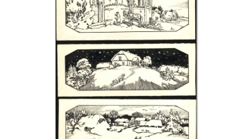 Indriķa Zeberiņa zīmējumi no grāmatas "Sūnu ciema zēni". Publicitātes foto