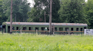Vecs vilciena vagons Jelgavā. Foto: Andrejs Baburovs, LETA