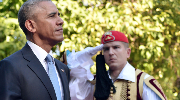 ASV prezidents Baraks Obama Grieķijas vizītē. Foto: Louisa Gouliamaki, AFP/ LETA