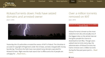 Attēls no autortiesību pirātisma vietnes "Kickass Torrents".