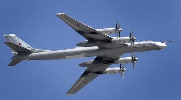 Krievijas stratēģiskais bumbvedējs Tu-95. Ilustratīvs foto: AFP-LETA