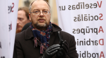 Jaunievēlētais Latvijas Brīvo arodbiedrību savienības priekšsēdētājs Egils Baldzēns. Foto: Evija Trifanova, LETA