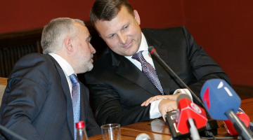 Andris Šķēle un Ainārs Šlesers. Foto: Lita Krone, LETA