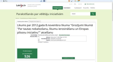 Datorattēls no portāla "Latvija.lv" par rosināto likumdošanas iniciatīvu