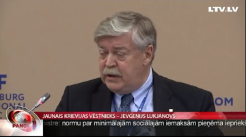 Jaunais Krievijas vēstnieks Latvijā Jevgeņijs Lukjanovs LTV1 raidījumā "Panorāma"