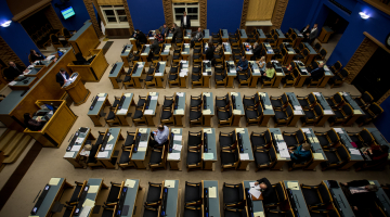 Igaunijas parlaments — Rīgikogu. Foto: Eero Vabamägi, Postimees/LETA.