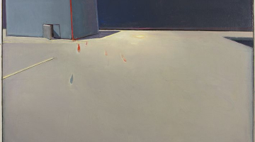 Raimonda Staprāna gleznas ""Šķūnis krastmalā" reprodukcija. Publicitātes attēls