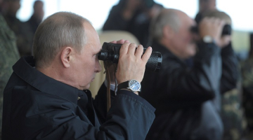 Krievijas un Baltkrievijas militārie manevri "Zapad 2017" Baltkrievijas poligonā Borisovā. Foto: EPA/LETA