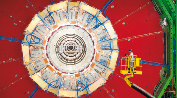 Viens no lielā hadronu paātrinātāja detektoriem pazemē Šveicē.