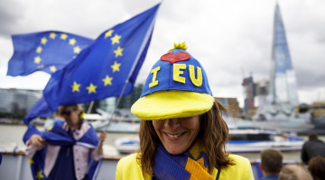 "Brexit" pretinieku demonstrācija Londonā.