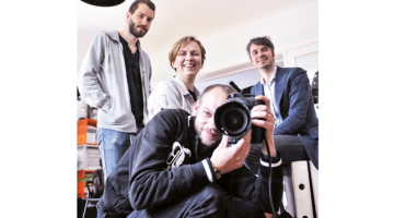 Fotogrāfs Gatis Gierts, vecākā foto redaktore Anita Vaivode, F64 īpašnieks Gatis Rozenfelds.