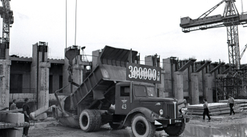 Rīgas HES būvlaukums Doles salā. 1973. gads. Fotogrāfs J. Fadejevs. LNVM krājums