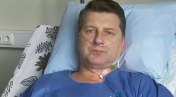 Valsts prezidents Raimonds Vējonis slimnīcā ierakstītās uzrunas laikā.