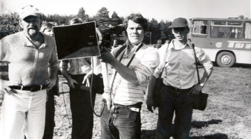 Dokumentālās filmas Strēlnieku zvaigznājs (1982) tapšanas laikā.