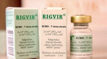 Latvijas medikaments "Rigvir". Foto: Lita Krone, LETA
