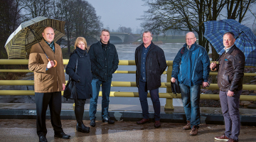Jelgavas attīstības biedrības kodols. No kreisās: Mārtiņš Daģis, Ilona Drīliņa, Ilmārs Drīliņš, Vents Grietēns, Gaitis Grūtups, Jānis Āboliņš.
Foto — Alise Šulca, Picture Agency