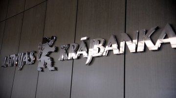 AS "Latvijas Krājbanka" logo. Foto: Ieva Lūka, LETA