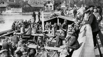 Vācu karavīri Bolderājā 1918. gada vasarā.
Foto no Latvijas Kara muzeja krājuma
