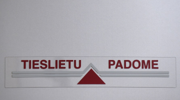 Tieslietu padomes logo. Foto: Paula Čurkste, LETA