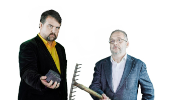 LR2 jaunā priekšvēlēšanu raidījuma vadītāji Ivars Ījabs (no kreisās) un Mārcis Bendiks. Publicitātes foto