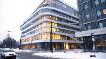 Latvijas Universitātes Akadēmiskā centra jaunā Zinātņu māja. Foto: Ieva Leiniša, LETA
