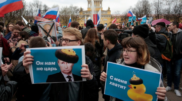 Opozīcijas protestētāji pret Putina varu Krievijā. Foto: REUTERS/Scanpix