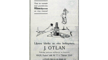 J. Otlana liķieru fabrikas dzērienu reklāma