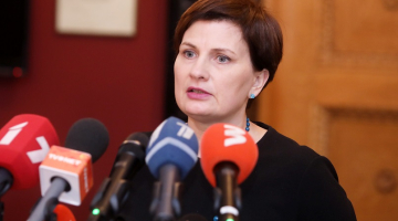 Veselības ministre Ilze Viņķele piedalās preses konference pēc valdības ārkārtas sēdes saistībā ar Covid-19 vīrusa izplatību Latvijā. Foto: Ieva Leiniša, LETA