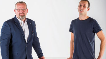 Valdis Krauklis, SIA Bolderāja Serviss valdes priekšsēdētājs (pa kreisi) un Kristaps Purs, projektu vadītājs.
Foto — Gints Ivuškāns