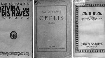 Kārļa Zariņa romāns Dzīvība un trīs nāves (1921).
Pāvila Rozīša Ceplis (1928).Jāņa Jaunsudrabiņa Aija (1911—1925), 1935. gada izdevums.