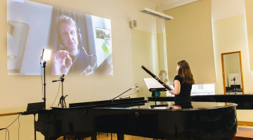 Mūzikas pedagoģija darbībā. Foto: Jānis Porietis