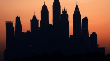 Skats uz Dubaiju saulrietā. Foto: AFP/Scanpix