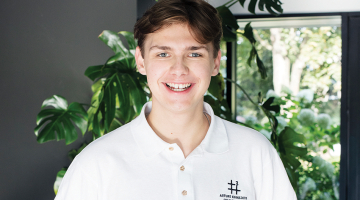 Jaunais uzņēmējs Arturs Korņējevs, skolēnu mācību uzņēmums ThreeCube.
Foto — Kristīne Madjare