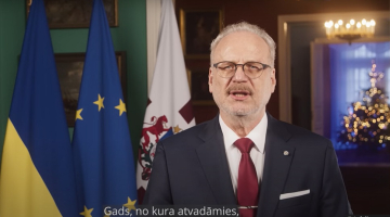 Attēls no Valsts prezidenta Egila Levita gadu mijas uzrunas.
