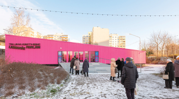Tallinn Art Hall izstāžu paviljons Lasnamē mikrorajonā Tallinā. Arhitekti — Salto Architects