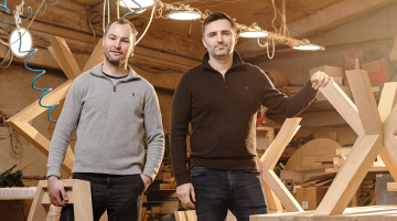 Nikolajs Savčuks un Dimitrijs Stepčenko, SIA Astronik īpašnieki.
Foto — Reinis Hofmanis