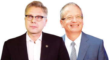 Nils Ušakovs un Andris Ameriks.
Foto — LETA