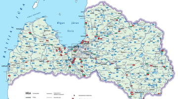 Melnie punkti uz Latvijas ceļiem 2019.gadā. Avots; lvceli,.lv