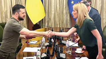 Ukrainas prezidenta Volodimira Zelenska un Eiropas Parlamenta prezidentes Robertas Metsolas tikšanās 2022. gada 1. aprīlī