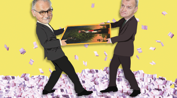 Jānis Zuzāns (pa kreisi) un Ainārs Gulbis.
Ilustrācija — Miko un Elizabete Rodes