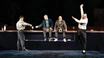 Četru skolotāju lomās Gints Andžāns (no kreisās), Lauris Dzelzītis, Dainis Gaidelis un Gints Grāvelis.