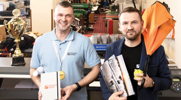 Juris Vēvers (no kreisās) un Raivis Pavlovičs, SIA Drukas nams īpašnieki.