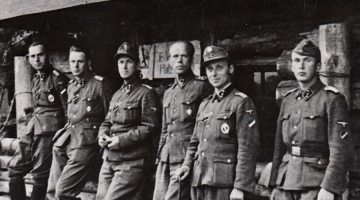 Latviešu leģiona 15. divīzijas 34. kājnieku pulka virsnieku grupa Bardovo apkārtnē Krievijā 1944. gada aprīlī