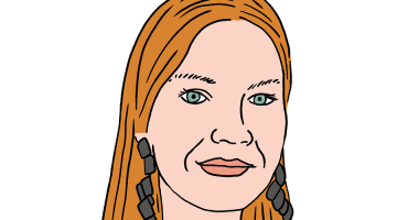 Linda Egle-Šrenka. Zīmējums — Ernests Kļaviņš