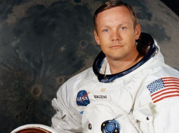 ASV astronauts Nīls Ārmstrongs bija pirmais cilvēks, kurš izkāpa uz Mēness. Foto: AFP/LETA